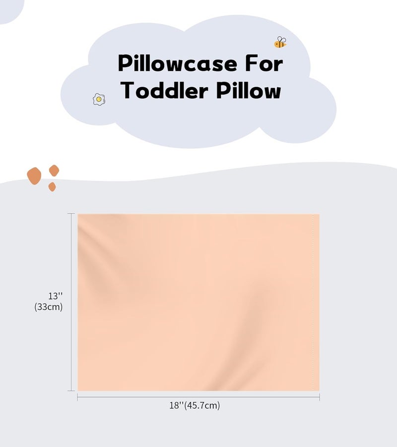 DEEPDREAM Toddler Pillowcases for 13x18 Pillow 2 Pack, 100% Cotton Travel Pillow Case Cover, 600 Thread Count Cotton Pillow Covers, Soft & Breathable Small Pillow Cases Envelope Closure, Champagne - Image 2